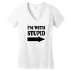 im with stupid t shirt t shirt funny t shirt cool tshirt funny shirt t Women's V-Neck T-Shirt