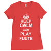 keep calm play flute Ladies Fitted T-Shirt