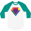 Rainbow LGBT Diamond 3/4 Sleeve Shirt