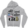 coffee cat Zipper Hoodie