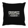 profanity spoken here Throw Pillow