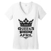 Queens Are Born In April Women's V-Neck T-Shirt