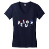 vowel party time Women's V-Neck T-Shirt