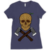 skull wood Ladies Fitted T-Shirt