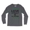 Love Actually Is All Around Ugly Christmas for light Long Sleeve Shirts