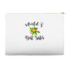 world's best sister with flowers Accessory Pouches