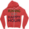 running is my happy hour Zipper Hoodie