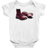 red doc marten skinhead boots, ideal birthday present or gift Baby Bodysuit