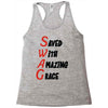 saved with amazing grace Racerback Tank