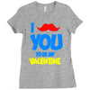 moustache you to be my valentine Ladies Fitted T-Shirt