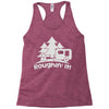 roughin' it roughing trailer camping camp Racerback Tank