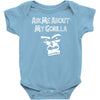 men's ask me about my gorilla Baby Onesie