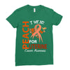 I Wear Peach For Uterine Cancer Awareness Ladies Fitted T-Shirt