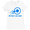 my boys can swim Ladies Fitted T-Shirt