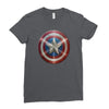 cotton captain america shield distressed, ideal gift or present Ladies Fitted T-Shirt