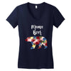 mama bear floral Women's V-Neck T-Shirt