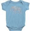 elephant filled pattern cool Baby Bodysuit