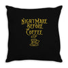 nightmare before coffee Throw Pillow