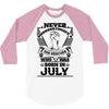 Never Underestimate Dog Rescuer Who Was Born July 3/4 Sleeve Shirt