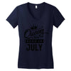 Queens Are Born In July Women's V-Neck T-Shirt