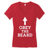 obey the beard funny Women's V-Neck T-Shirt