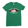 April Peeking Out Baby Girl Ladies Fitted T-Shirt