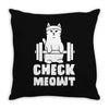 gym cat workout Throw Pillow