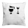 am pm Throw Pillow