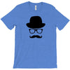 hat wayfarer glasses funny moustache hipster funny geek light tee shir T-Shirt