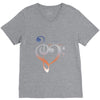 music expresses clef heart girls V-Neck Tee