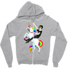 unicorn and human best friends Zipper Hoodie