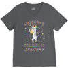 Unicorns are born in January V-Neck Tee