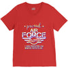 military, women's proud air force mom of her military son u V-Neck Tee