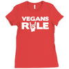 vegans rule Ladies Fitted T-Shirt