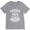 Super Cool Pops Of A Freaking Awesome Grandson V-Neck Tee