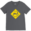 tractor crossing farmer's road warning sign V-Neck Tee