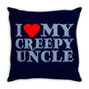 i heart my creepy uncle Throw Pillow