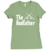 the rodfather   mens funny fishing Ladies Fitted T-Shirt