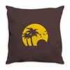 beach silhouette birds sand sunset Throw Pillow