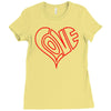 love heart outline valentine's day Ladies Fitted T-Shirt