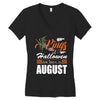Halloween Kings Are Born In August Women's V-Neck T-Shirt