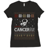santa cancer  christmas ugly t shirts Ladies Fitted T-Shirt
