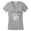 unicorns are born in july cute unicorn Women's V-Neck T-Shirt