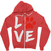 love dog paw Zipper Hoodie