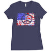 american flag peace Ladies Fitted T-Shirt