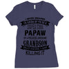 Super Cool Papaw Of A Freaking Awesome Grandson Ladies Fitted T-Shirt