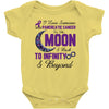 i love someone with pancreatic cancer to the moon &amp; back to infınıty Baby Bodysuit