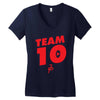 team 10 red Women's V-Neck T-Shirt