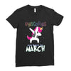 Unicorns are Born in March Dabbing Ladies Fitted T-Shirt