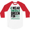 i wear emerald green for liver cancer awareness 3/4 Sleeve Shirt